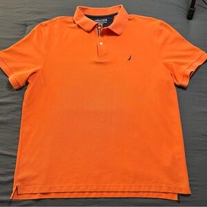 Nautica Men's XXL Bright Orange Short-Sleeve Pique Polo